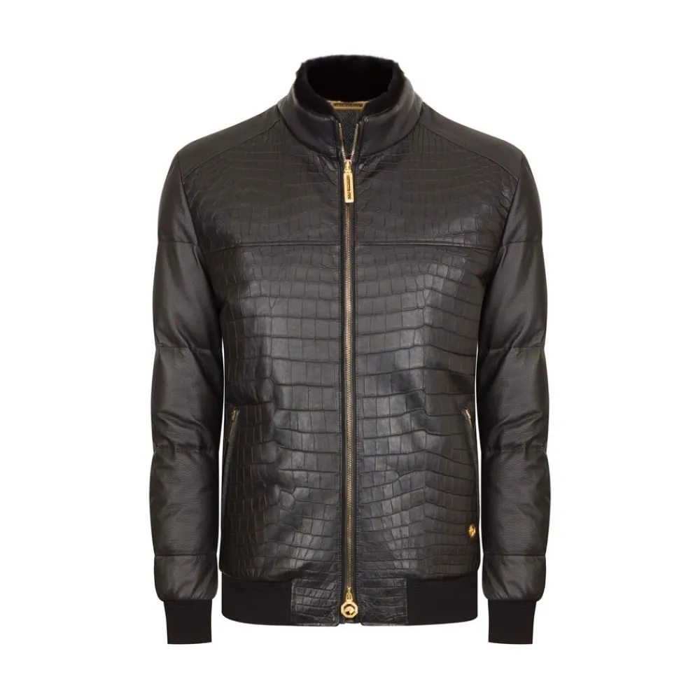 Outlet Blouson With Mink Fur Collar Mens Outerwear