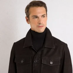 New Bufalino Nubuck Leather Field Jacket Mens Outerwear