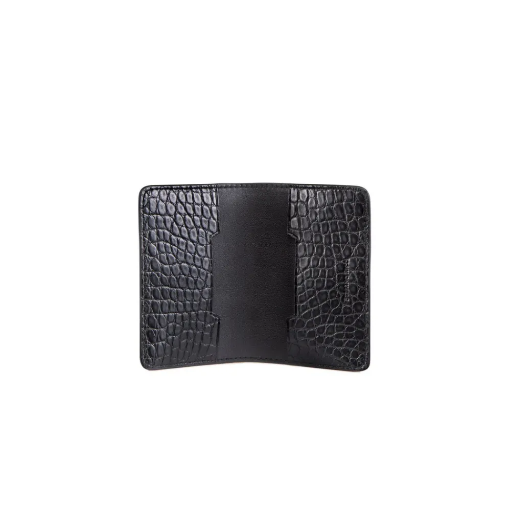 Store Calfskin And Alligator Leather Card Holder Small Leather Goods