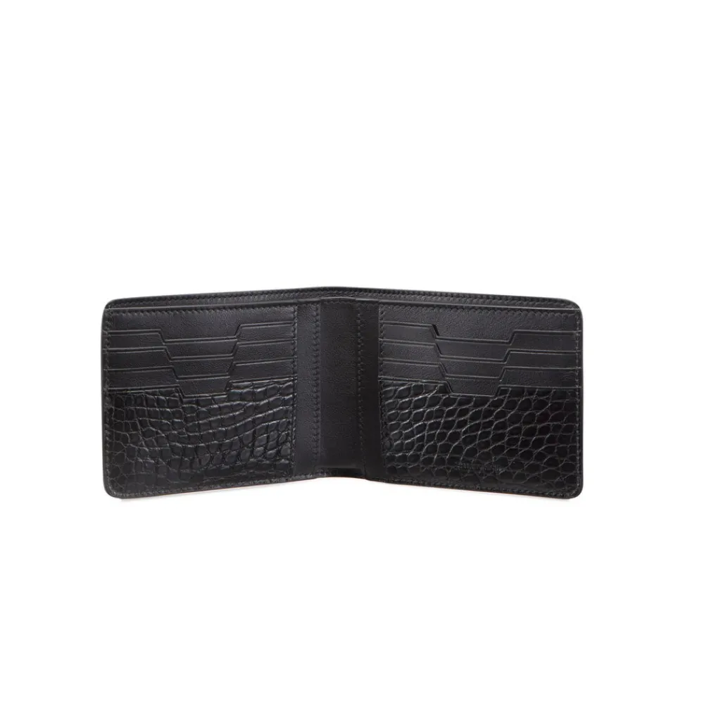 Flash Sale Calfskin And Alligator Leather Bifold Wallet Small Leather Goods