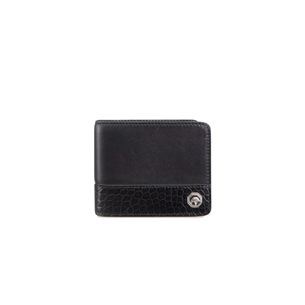 Sale Calfskin And Alligator Leather Bifold Wallet Small Leather Goods