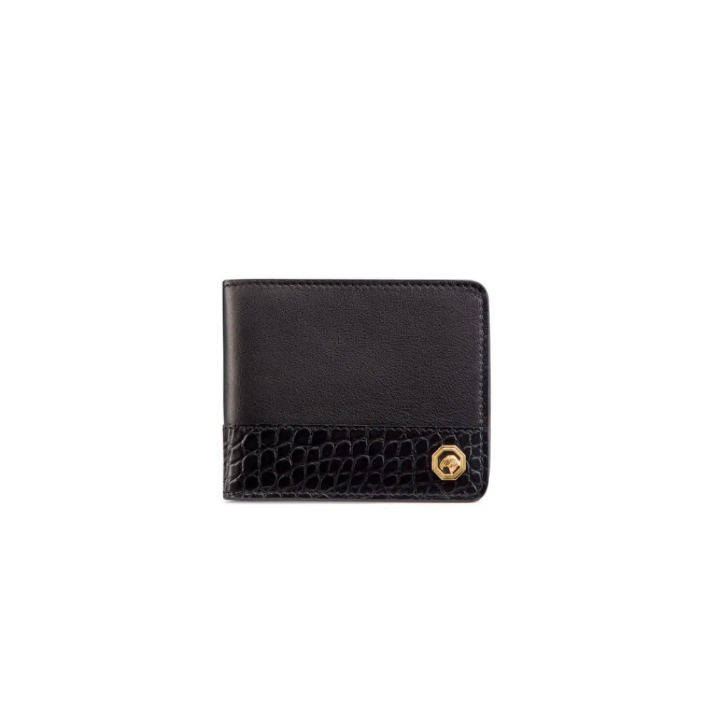 Flash Sale Calfskin And Alligator Leather Bifold Wallet Small Leather Goods