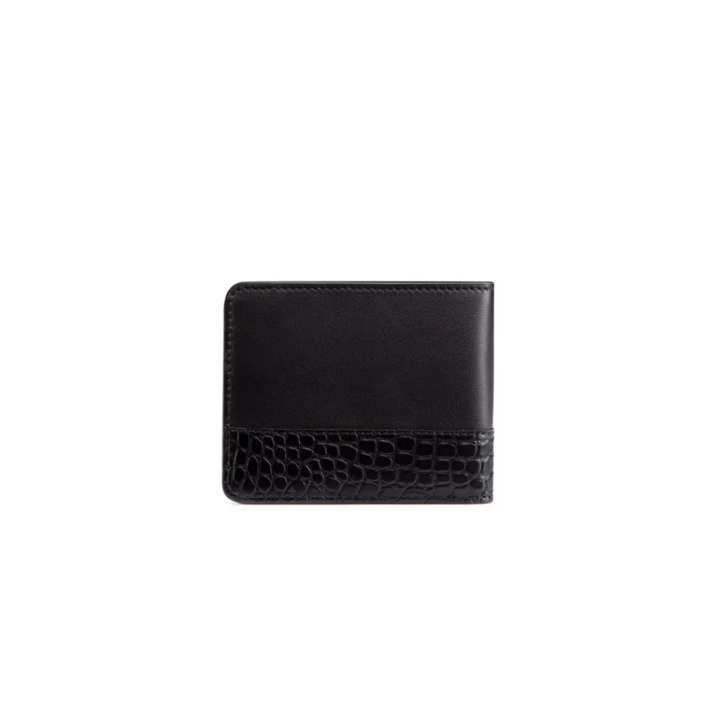 Flash Sale Calfskin And Alligator Leather Bifold Wallet Small Leather Goods