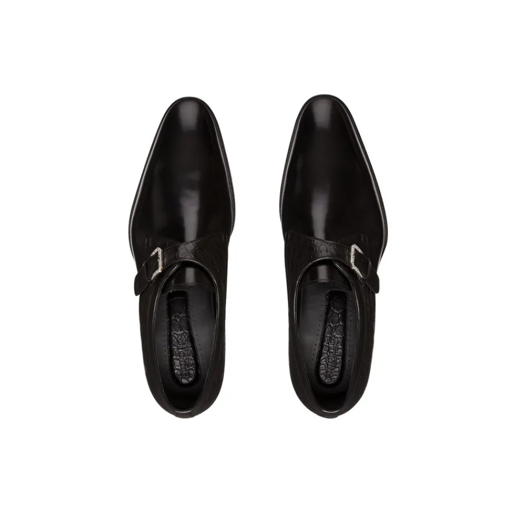 Clearance Calfskin And Matted Crocodile Leather Dress Shoes Dress Shoes