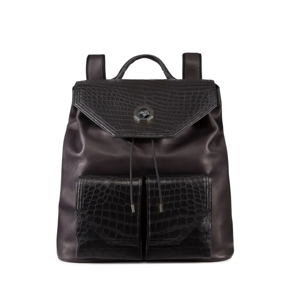 Clearance Calfskin And Matted Crocodile Backpack Bags