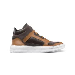Sale Calfskin Leather And Suede High-Top Sneakers Sneakers