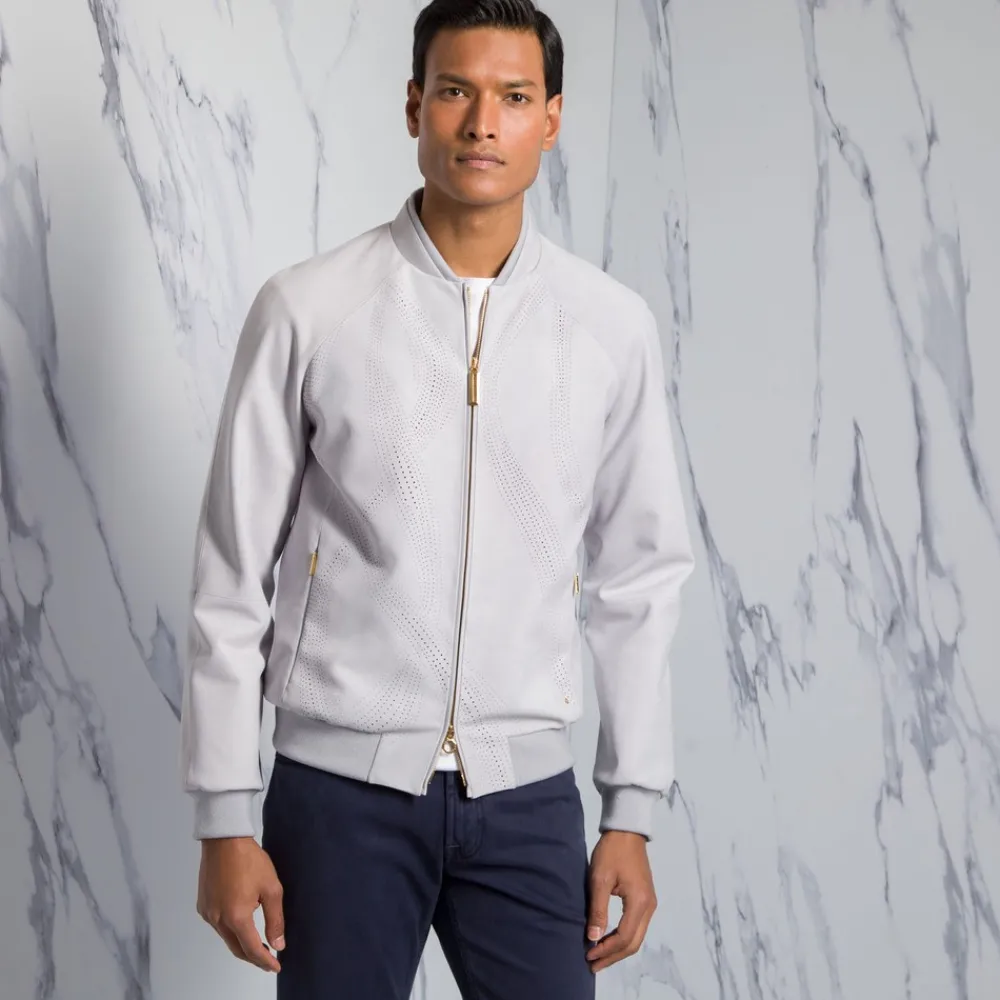 Online Calfskin Leather Blouson Mens Outerwear