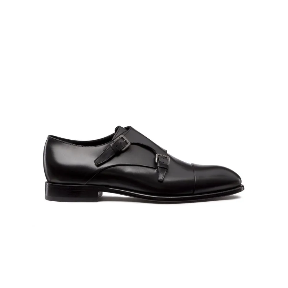 Best Sale Calfskin Leather Double Monk Strap Shoes Dress Shoes