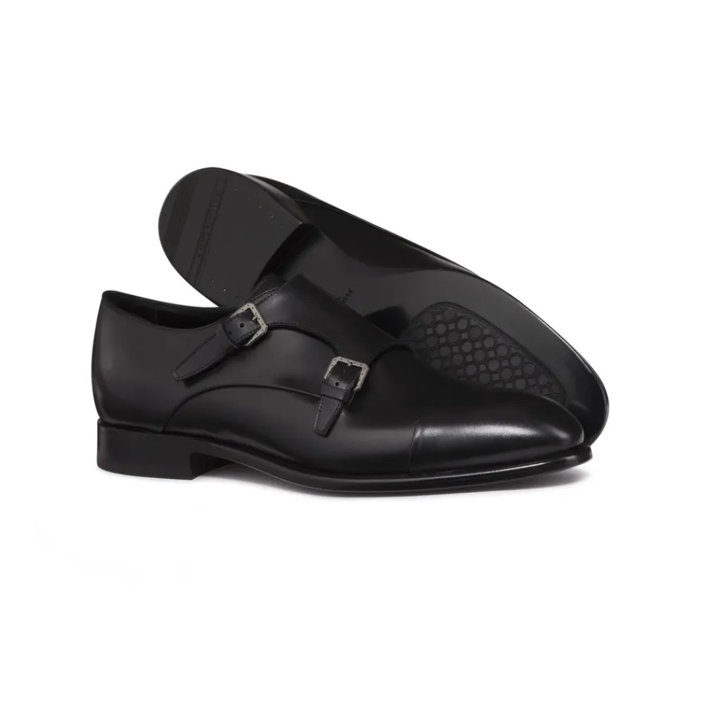 Best Sale Calfskin Leather Double Monk Strap Shoes Dress Shoes