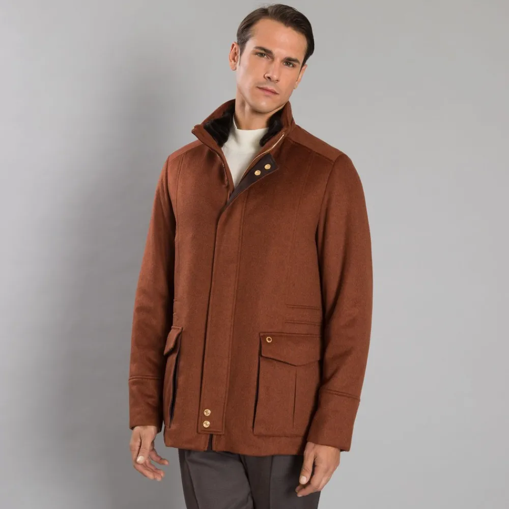 New Cashmere And Beaver Fur Field Jacket Mens Outerwear