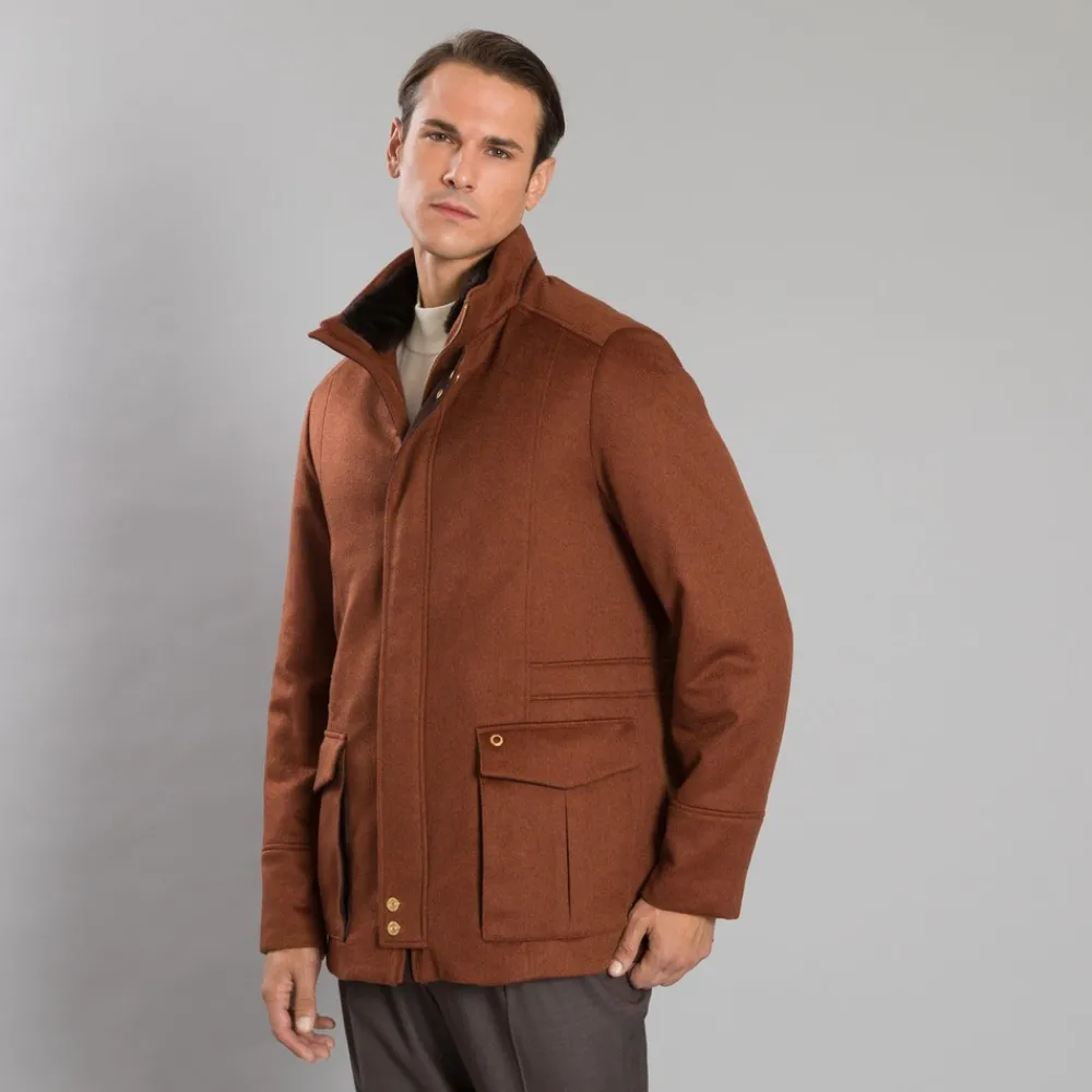 New Cashmere And Beaver Fur Field Jacket Mens Outerwear