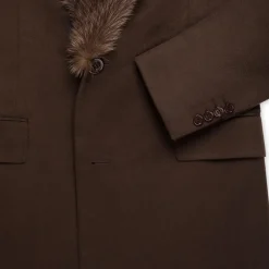 Best Sale Cashmere And Fisher Fur Coat Mens Outerwear