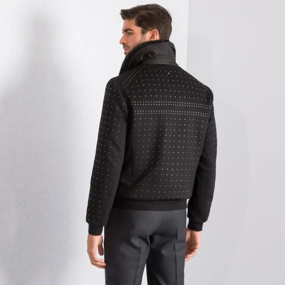 Best Sale Cashmere And Mink Blouson Mens Outerwear