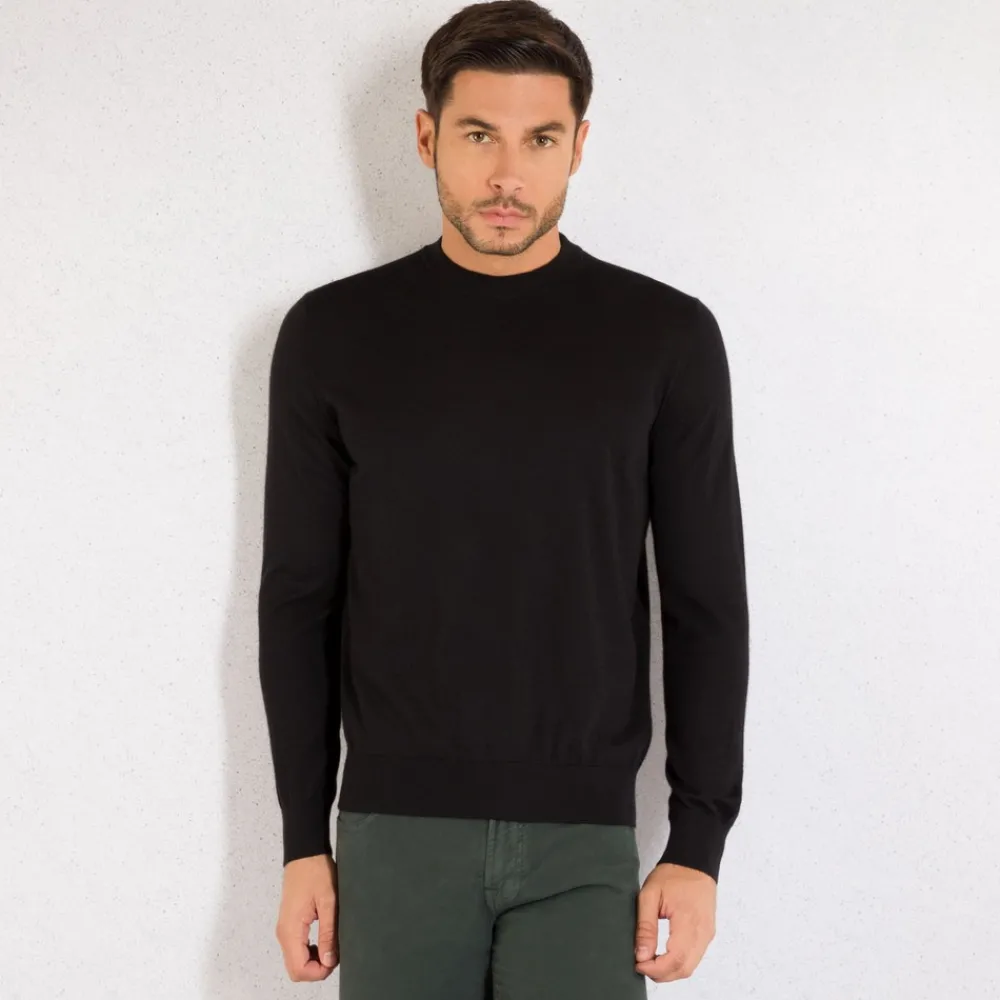 Best Cashmere And Silk Crew Neck Sweater Mens Knitwear