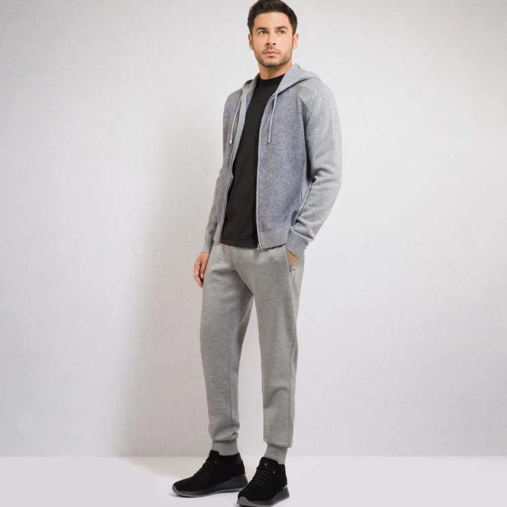 Cheap Cashmere And Silk Hooded Jogging Blouson Mens Jogging Suits