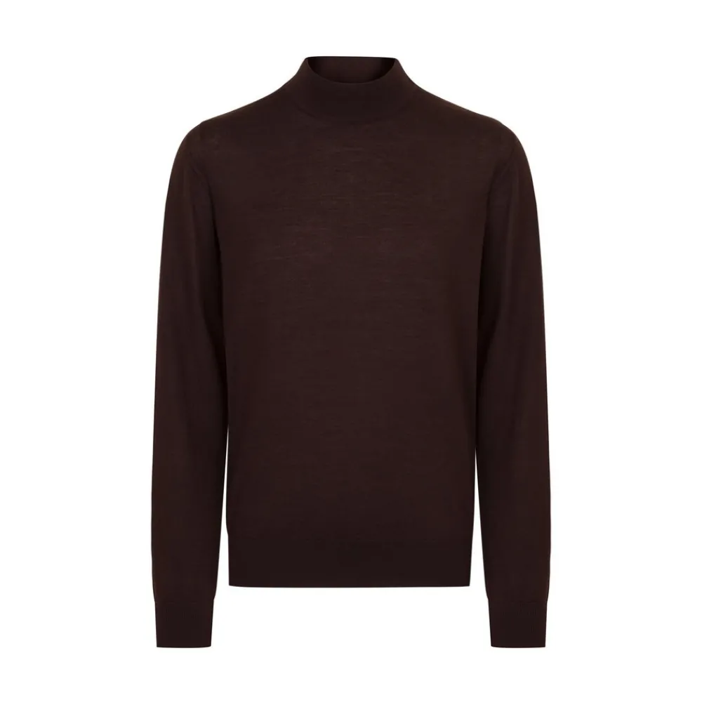 Best Cashmere And Silk Mock Neck Sweater Mens Knitwear