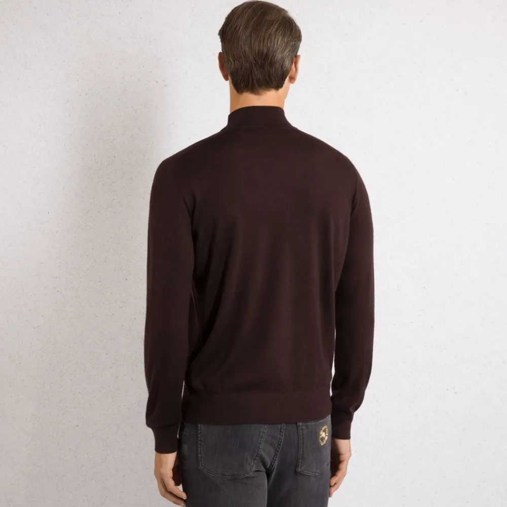 Best Cashmere And Silk Mock Neck Sweater Mens Knitwear