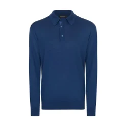 Best Sale Cashmere And Silk Three-Button Polo Shirt Mens Knitwear