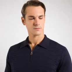 Discount Cashmere And Silk Zip Polo Shirt Mens Knitwear