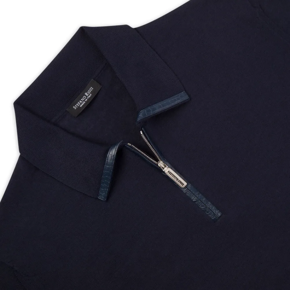Hot Cashmere And Silk Zip Polo Shirt Mens Knitwear