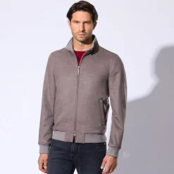 Flash Sale Cashmere Blouson With Deerskin Leather Details Mens Last Sizes