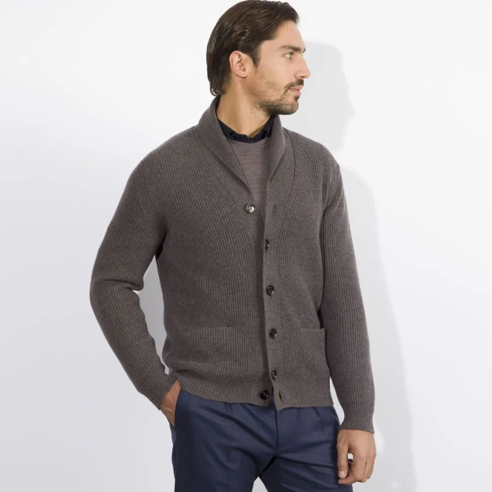 New Chunky Knit Cardigan Mens Knitwear