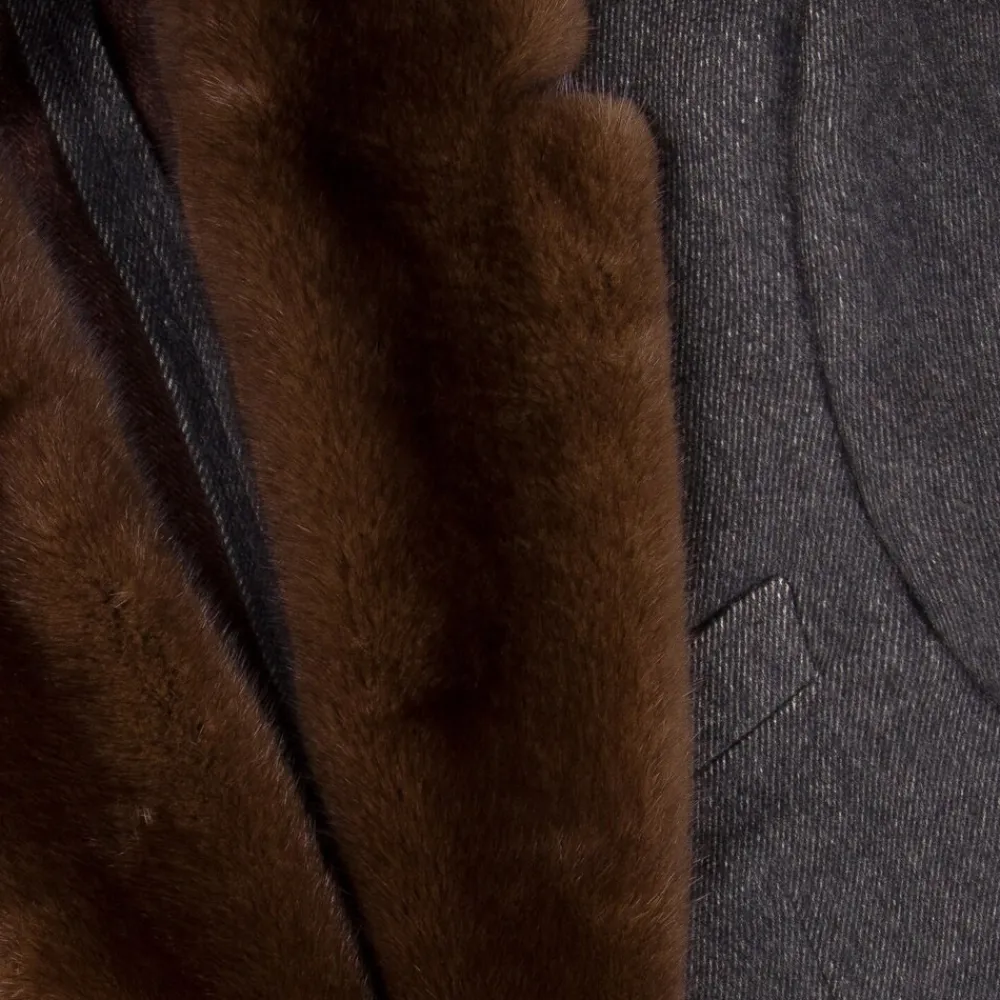 Flash Sale Coat With Mink Fur Collar Mens Outerwear