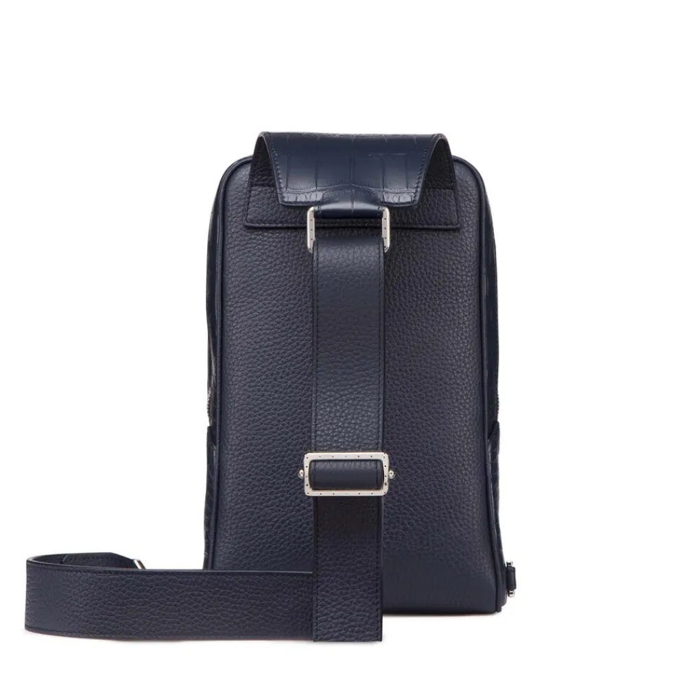 Fashion Crocodile And Calfskin Leather Sling Backpack Bags