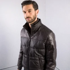 Outlet Crocodile And Lambskin Leather Blouson Mens Outerwear
