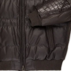Outlet Crocodile And Lambskin Leather Blouson Mens Outerwear