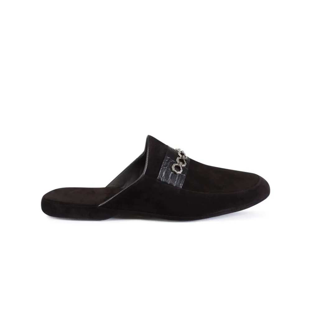 Sale Crocodile And Suede Slippers Espadrilles & Sandals