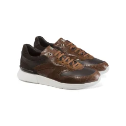 Hot Crocodile, Suede And Calfskin Leather Sneakers Sneakers
