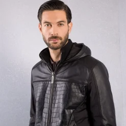 Cheap Deerskin And Crocodile Leather Blouson Mens Outerwear