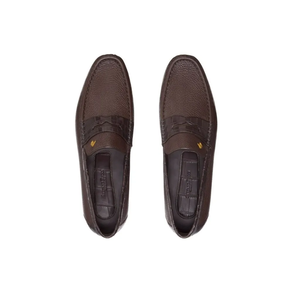 Online Deerskin And Crocodile Leather Penny Loafers Loafers
