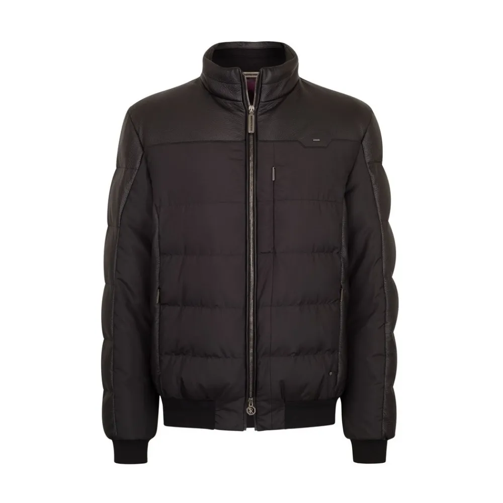 Best Sale Deerskin And Silk Down Blouson Mens Outerwear