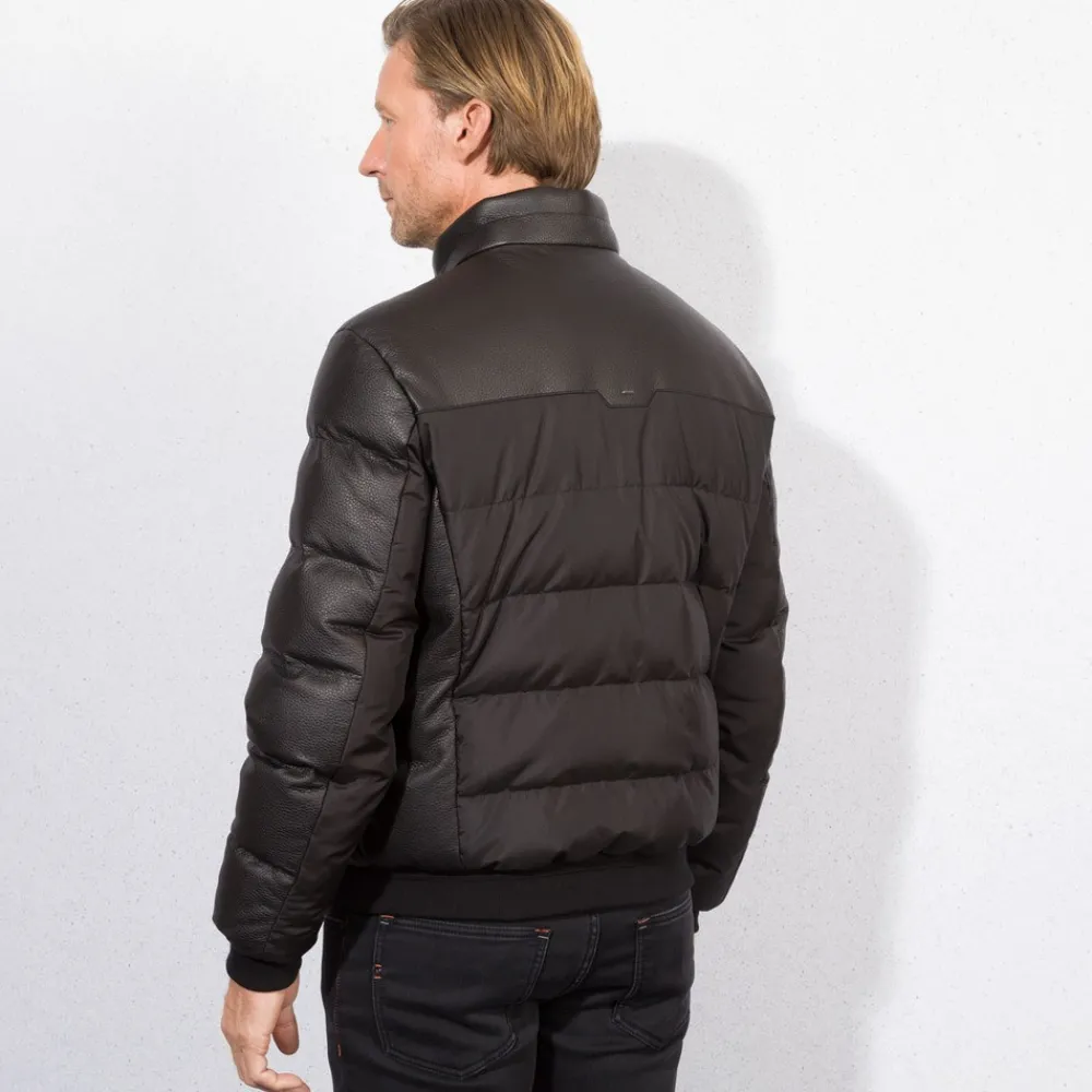 Best Sale Deerskin And Silk Down Blouson Mens Outerwear