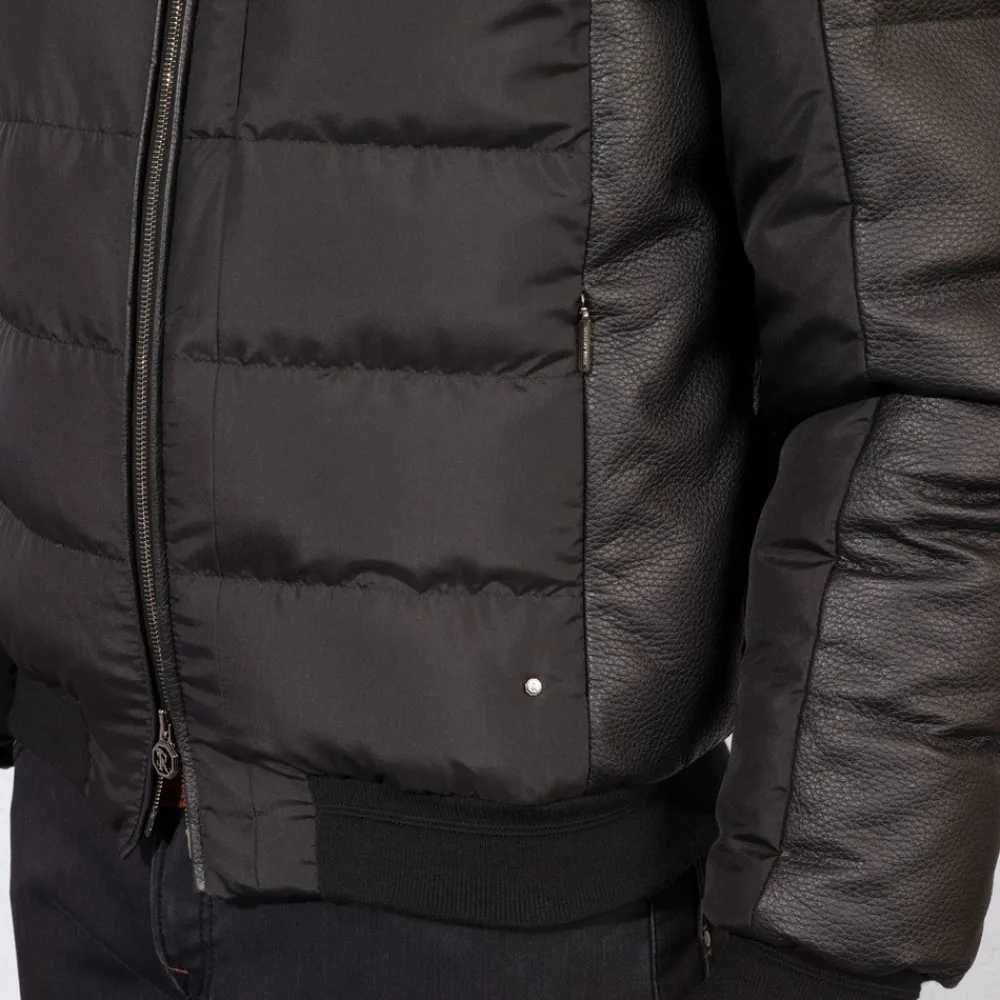 Best Sale Deerskin And Silk Down Blouson Mens Outerwear