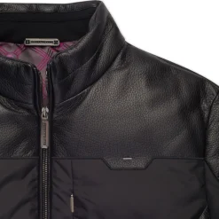 Best Sale Deerskin And Silk Down Blouson Mens Outerwear