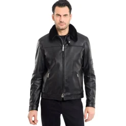 Best Sale Deerskin Blouson With Mink Fur Collar Mens Last Sizes