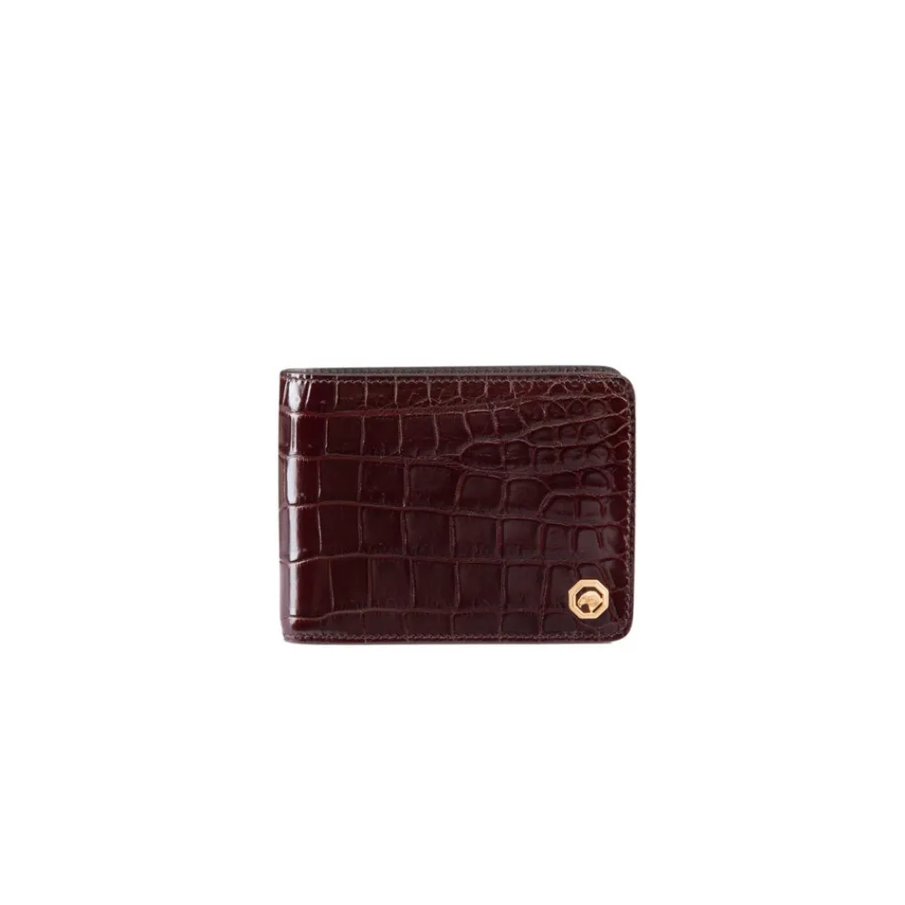 Store Diamante Crocodile And Calfskin Bifold Wallet Small Leather Goods