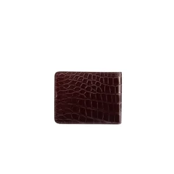 Fashion Diamante Crocodile And Calfskin Bifold Wallet Small Leather Goods