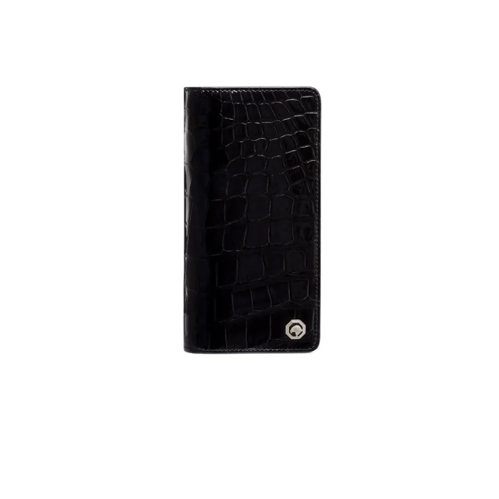 Outlet Diamante Crocodile And Calfskin Bifold Wallet Small Leather Goods