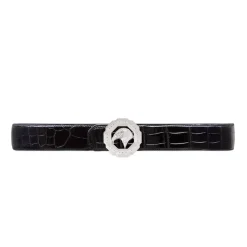 Outlet Diamante Crocodile Leather Belt Belts