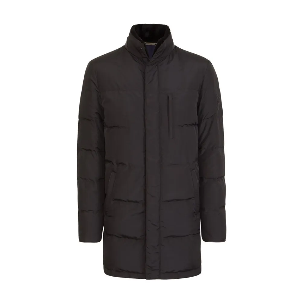 Clearance Down Coat With Beaver Fur Collar Mens Outerwear