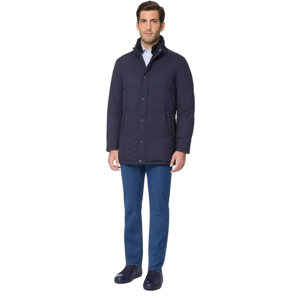 Sale Down Coat With Beaver Fur Collar Mens Outerwear