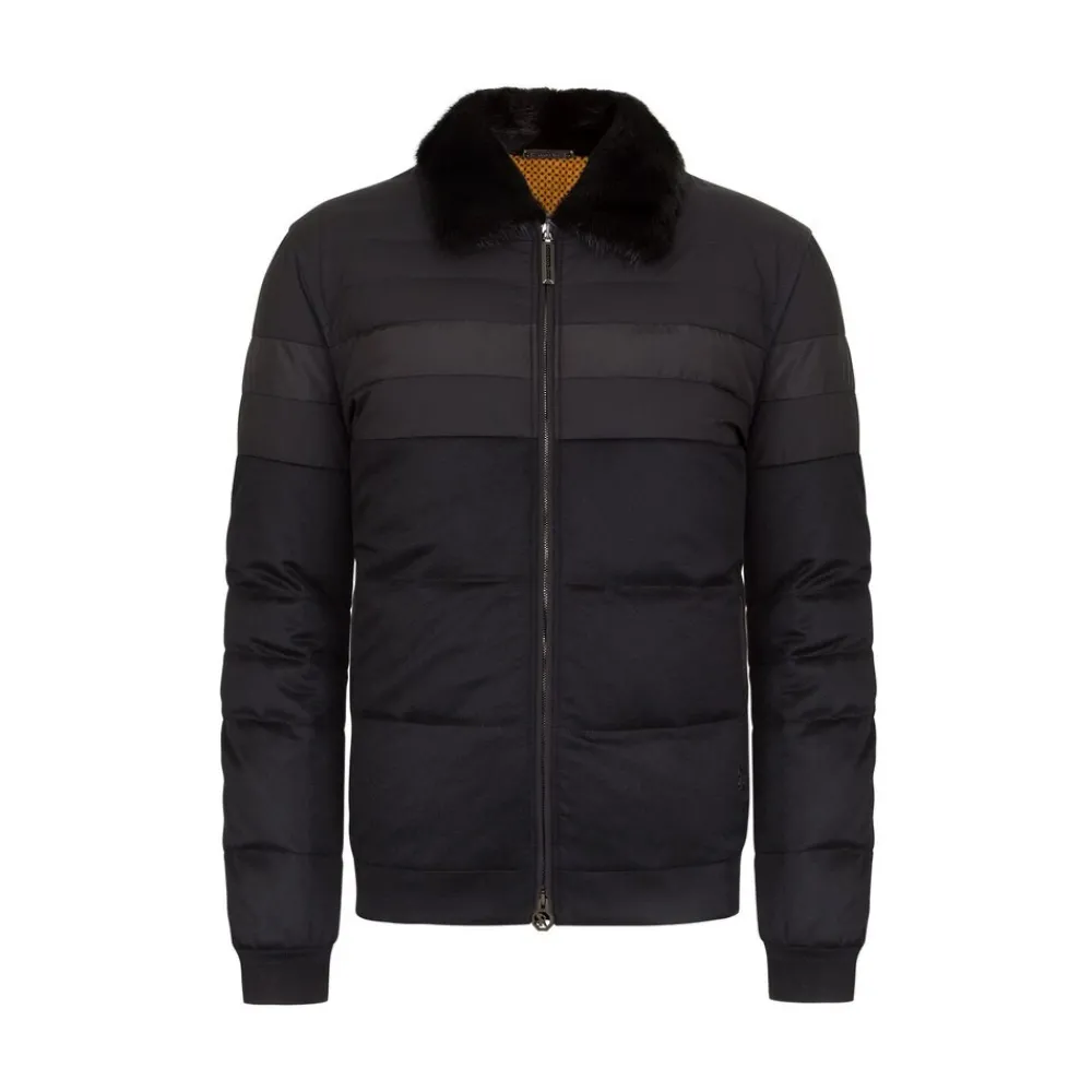 Clearance Down Coat With Mink Fur Collar Mens Outerwear