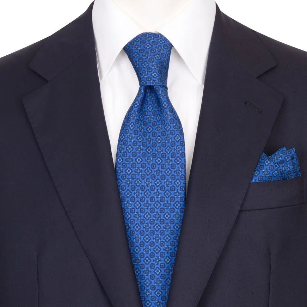 Outlet Hand Printed Silk Tie Set Ties
