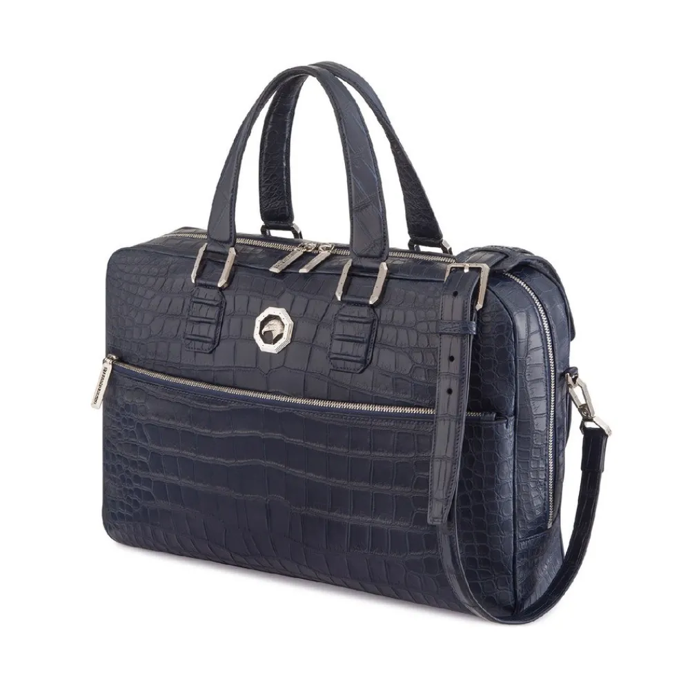 Cheap Handmade Business Bag In Matted Crocodile Leather Bags