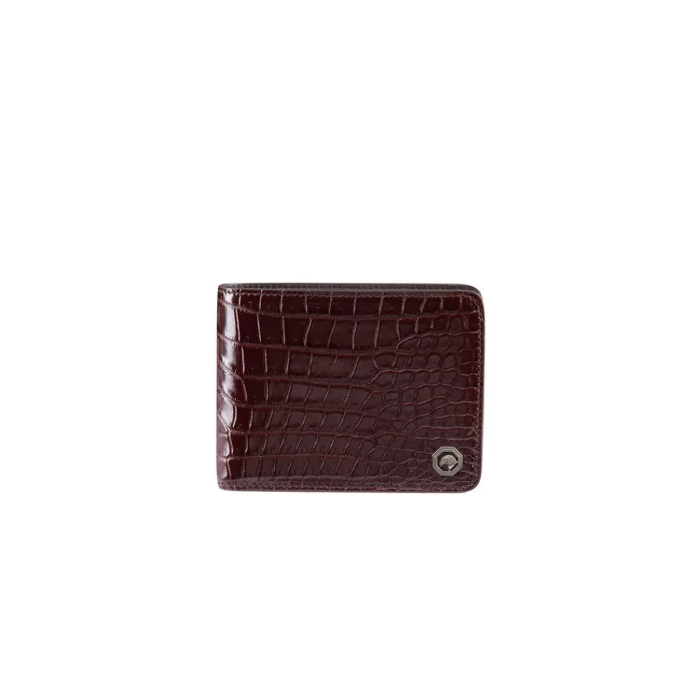 Online Handmade Crocodile And Calfskin Leather Bifold Wallet Small Leather Goods