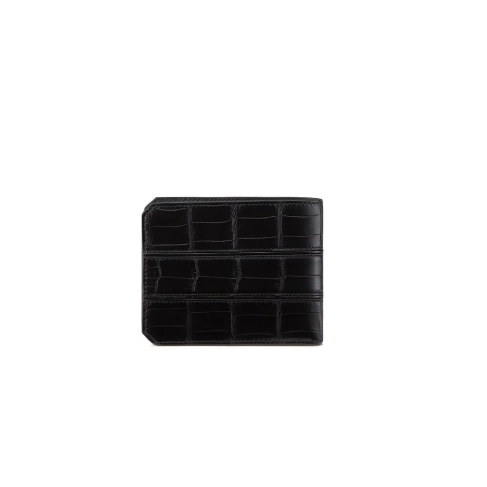 Hot Handmade Crocodile Bifold Wallet Small Leather Goods